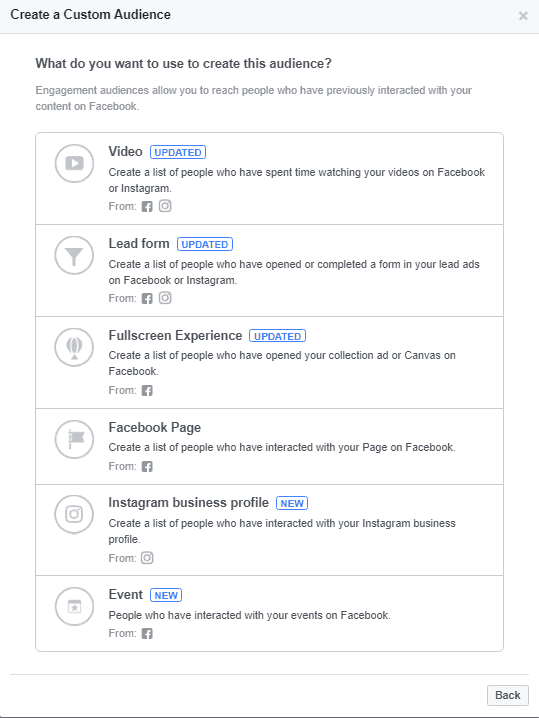 lookalike audiences options