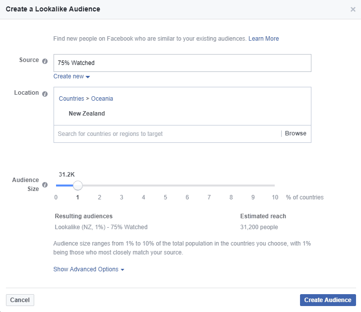 create a lookalike audience