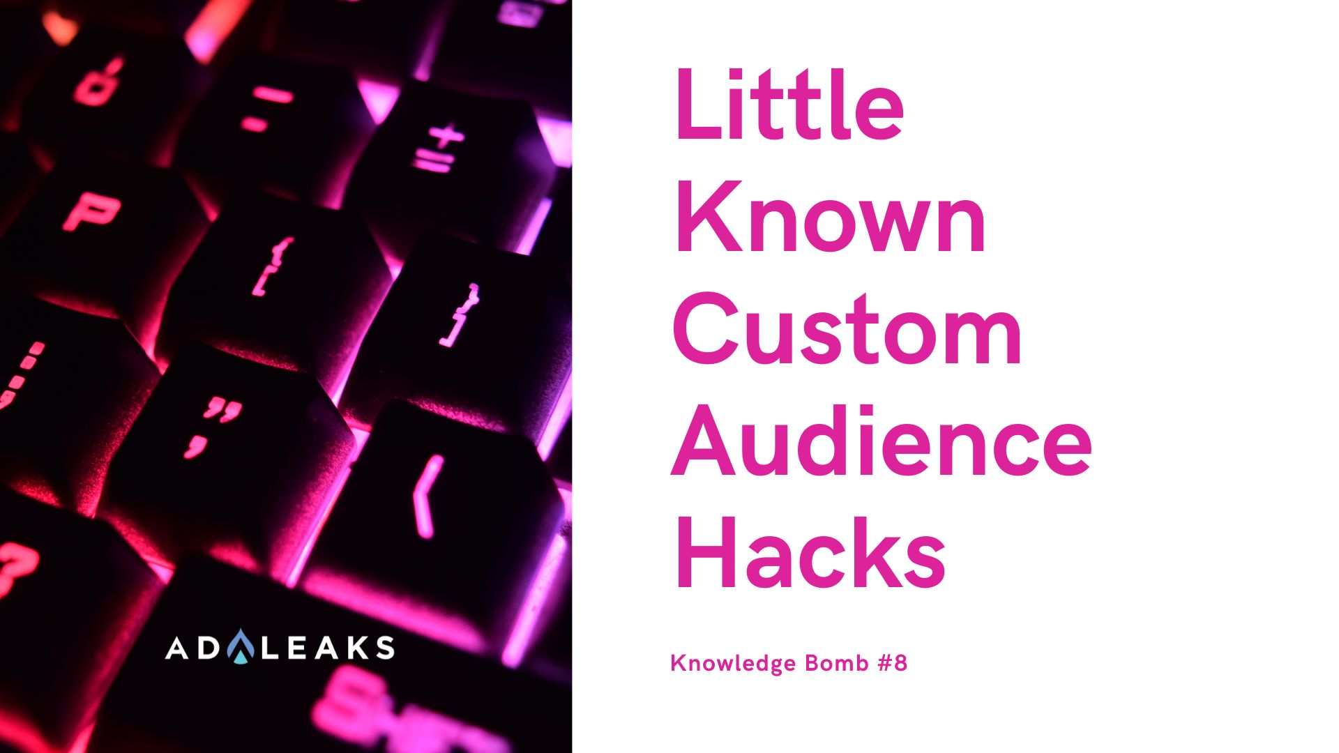 little known custom audience hacks