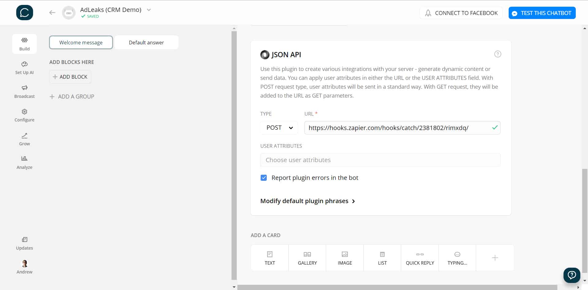 Chatfuel JSON API Tutorial