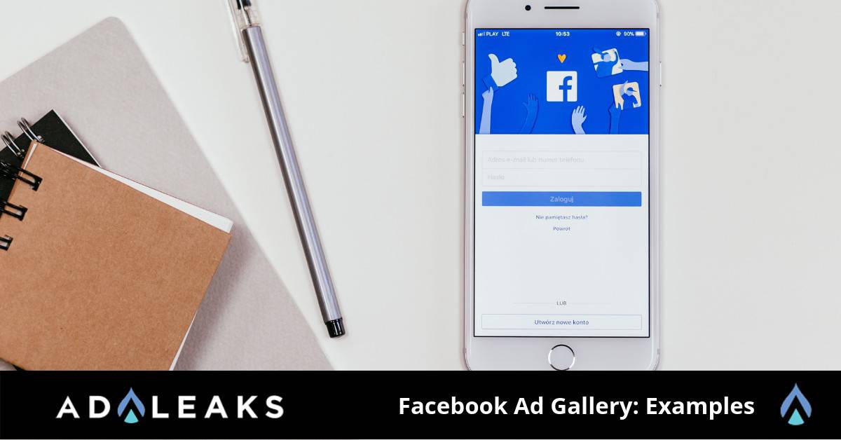 Facebook ad examples.