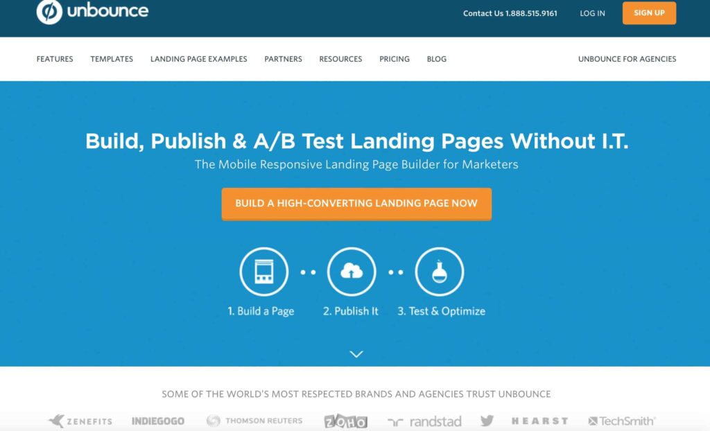 landing page buttons unbounce