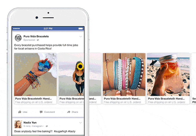 facebook ads for ecommerce funnel pura vida
