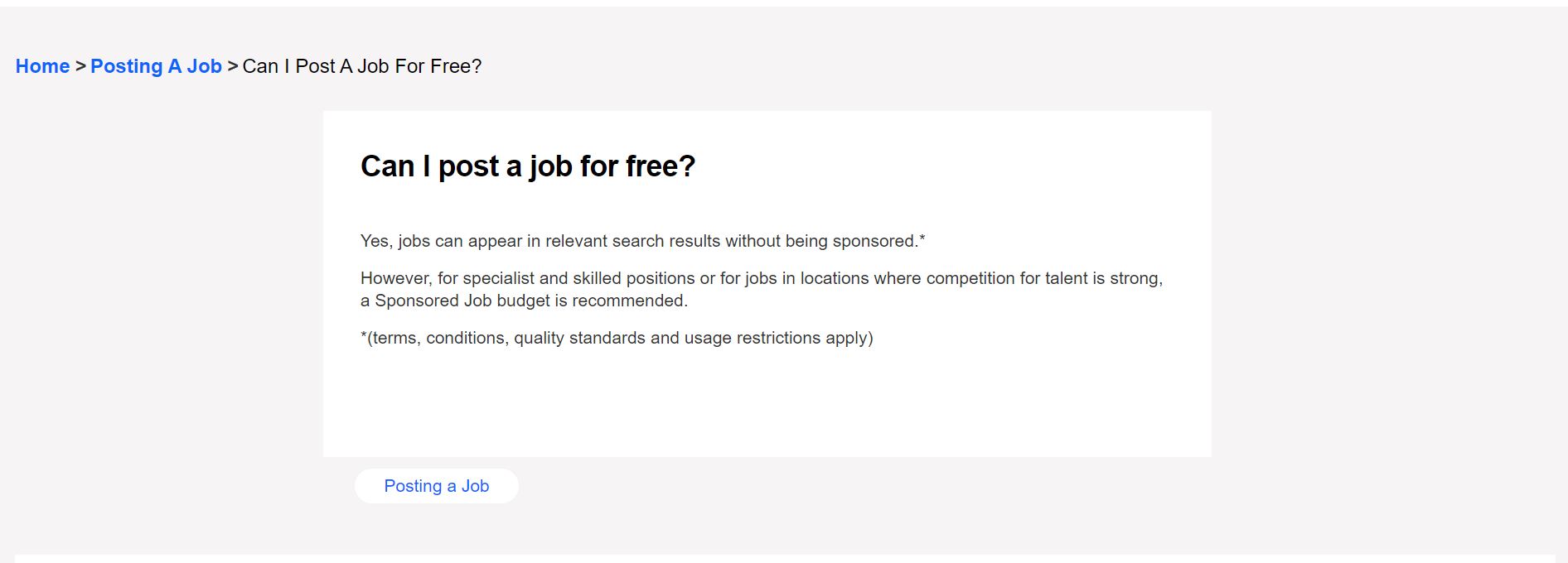 indeed post a job for free