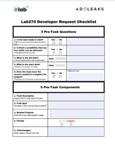 lab270 ultimate developer request checklist