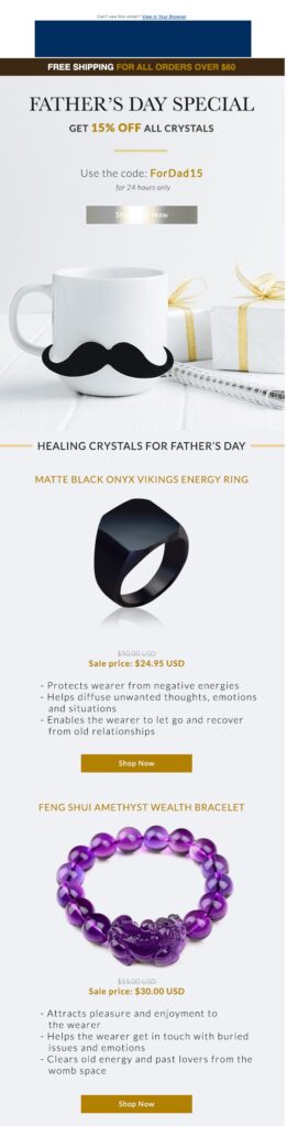 fathers day email marketing sample1
