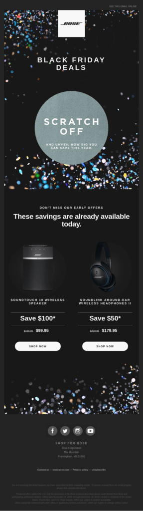 bose product announcement email 