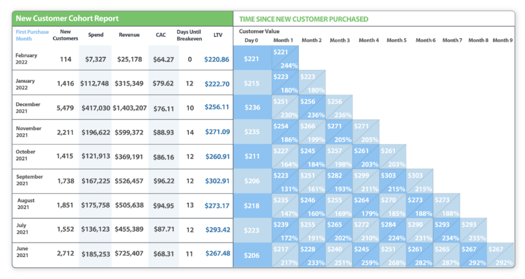 new customer cohort marketing metric