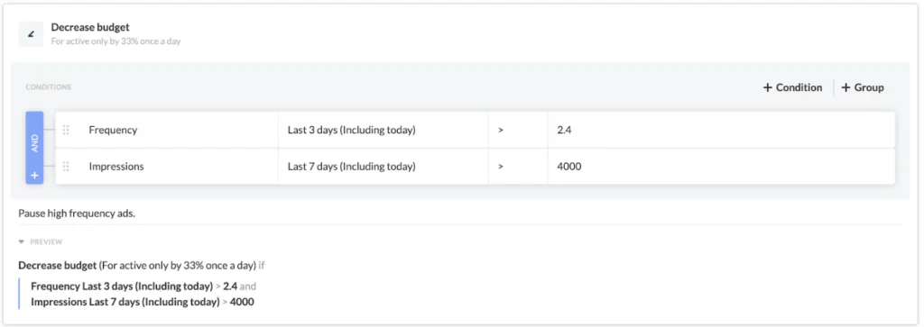 rule conditions in revealbot
