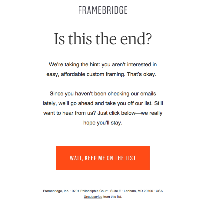 segement your email lists framebridge