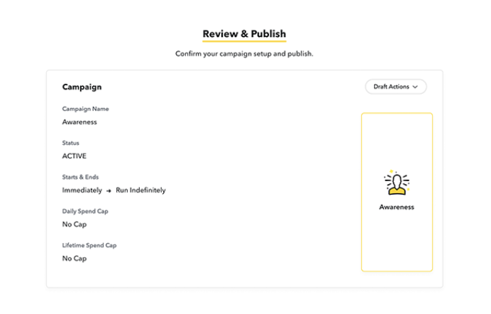 snapchat ads review and publish