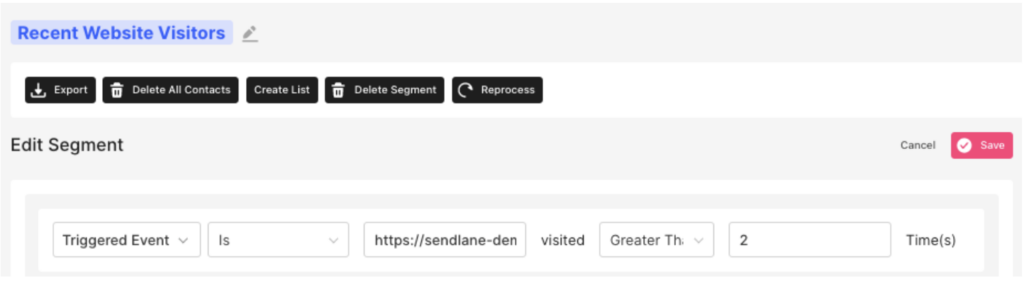 targeted segments sendlane