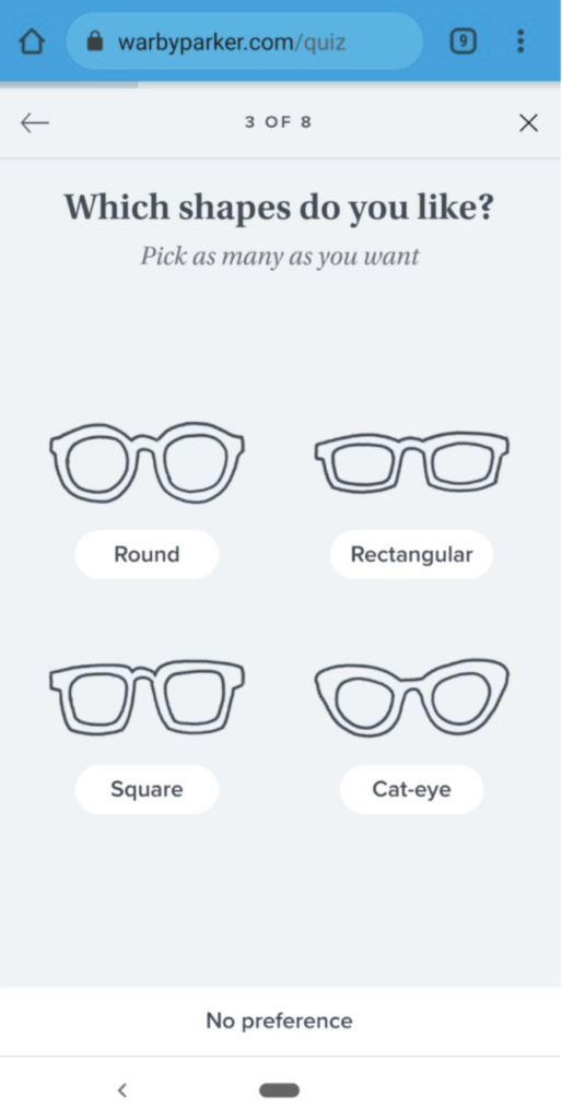 warby parker buyers journey with email