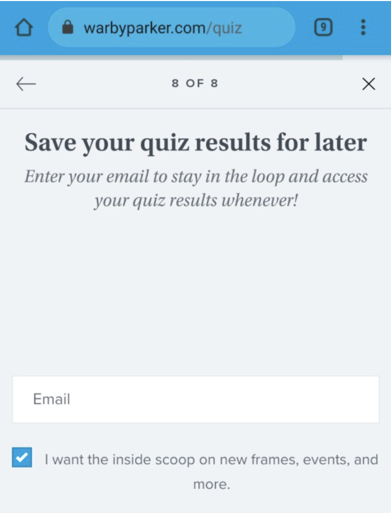 warby parker quiz 3